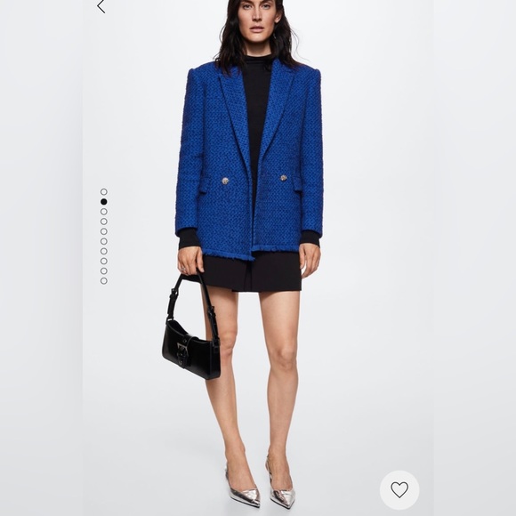 Blue Tweed Blazer NWT W Size Medium - Picture 12 of 12